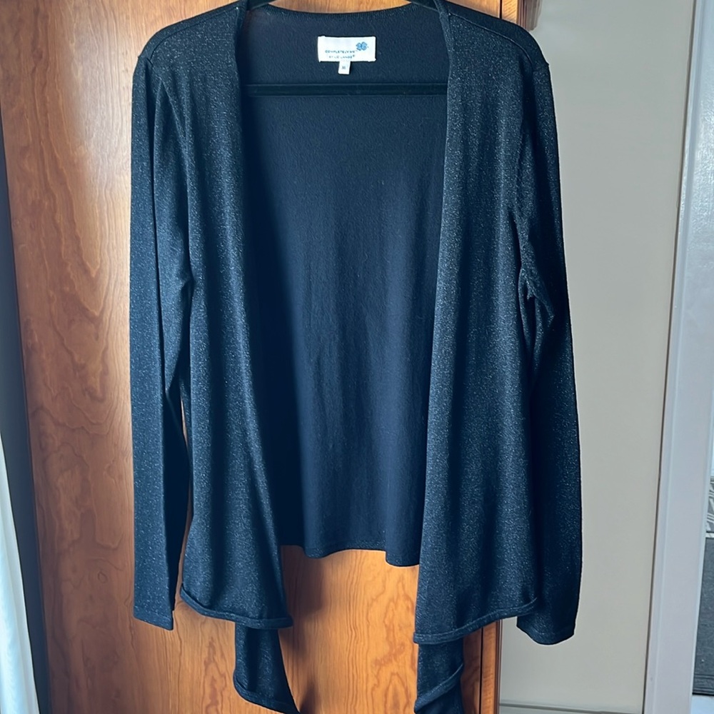 Liz Lang XL Black waterfall cardigan